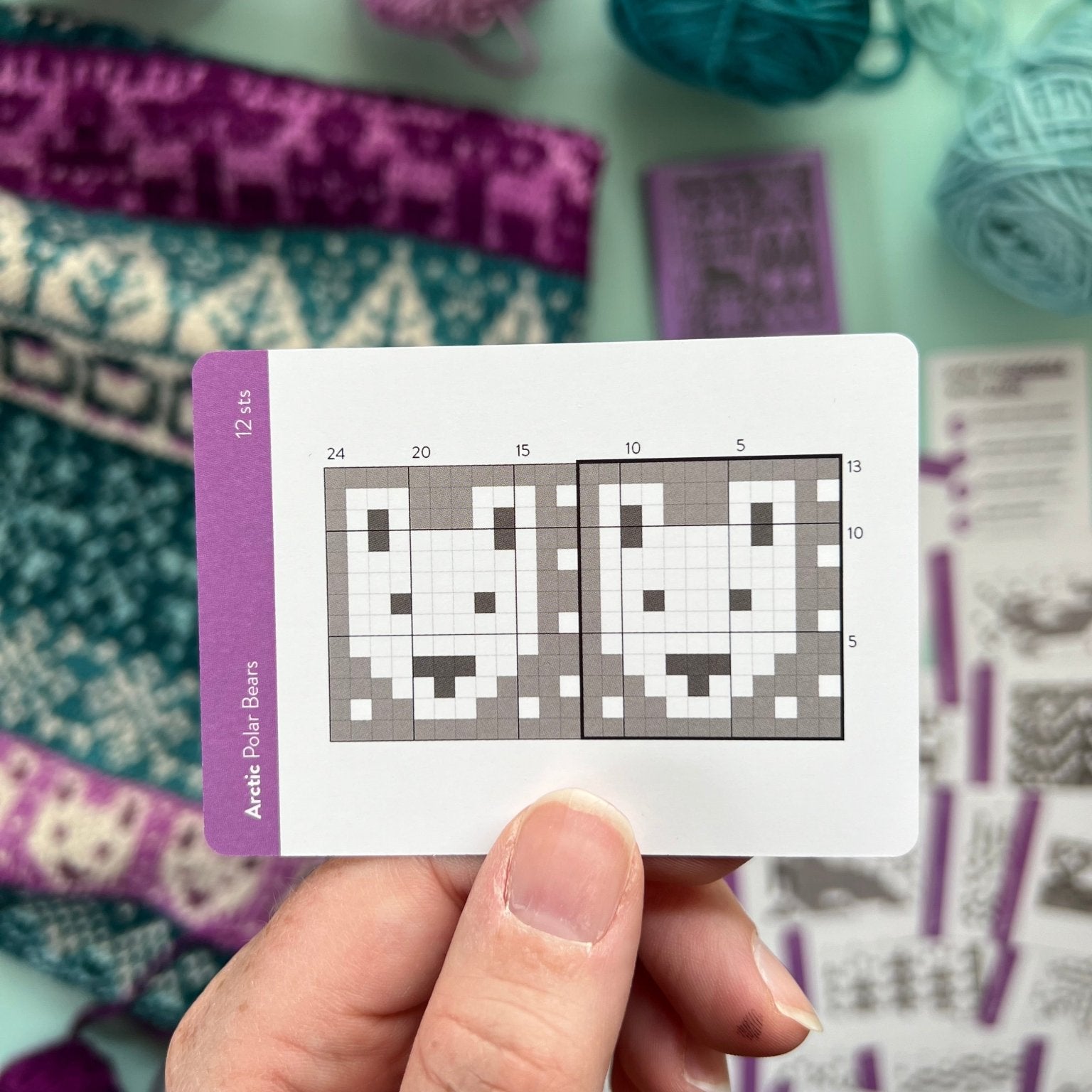 Arctic Doodle Deck: Knitting Chart & Stitch Dictionary Cards - Yarn Love Knitting Pattern