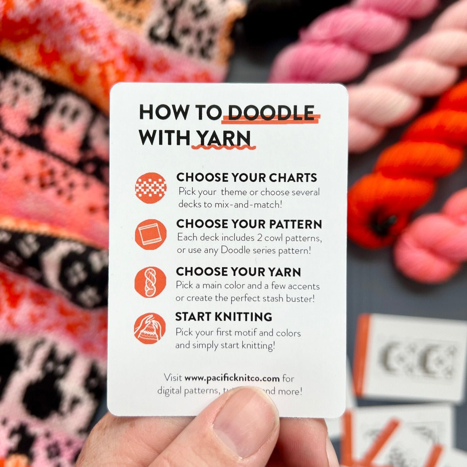 Autumn Doodle Deck: Knitting Chart & Stitch Dictionary cards - Yarn Love Knitting Pattern