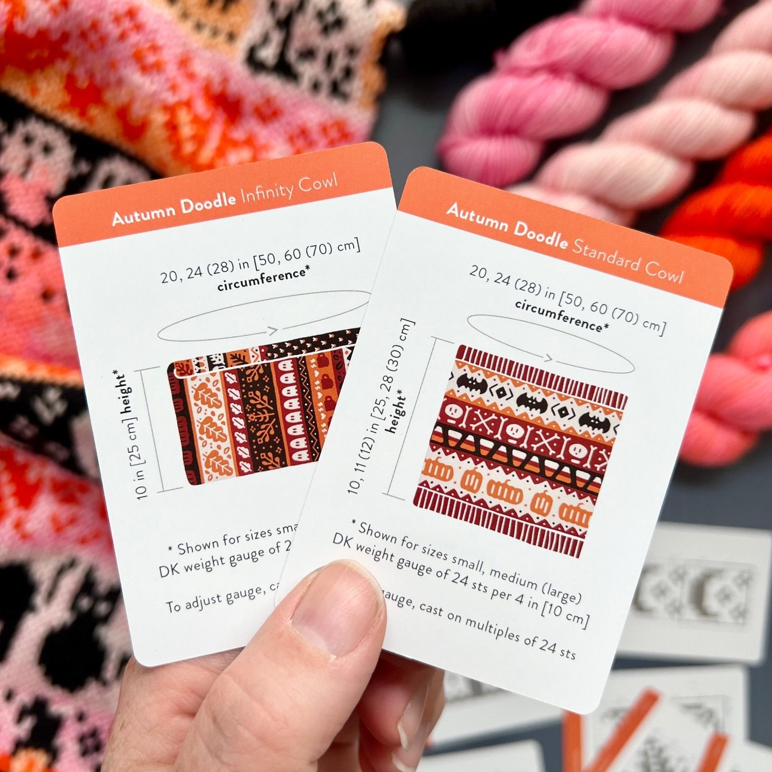 Autumn Doodle Deck: Knitting Chart & Stitch Dictionary cards - Yarn Love Knitting Pattern