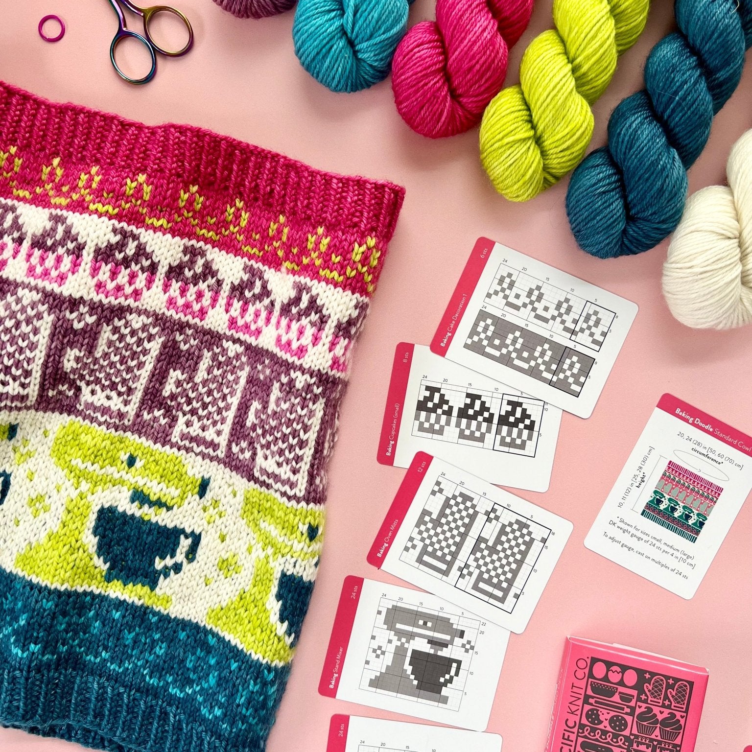 Baking Doodle Deck: Knitting Chart & Stitch Dictionary cards - Yarn Love Knitting Pattern
