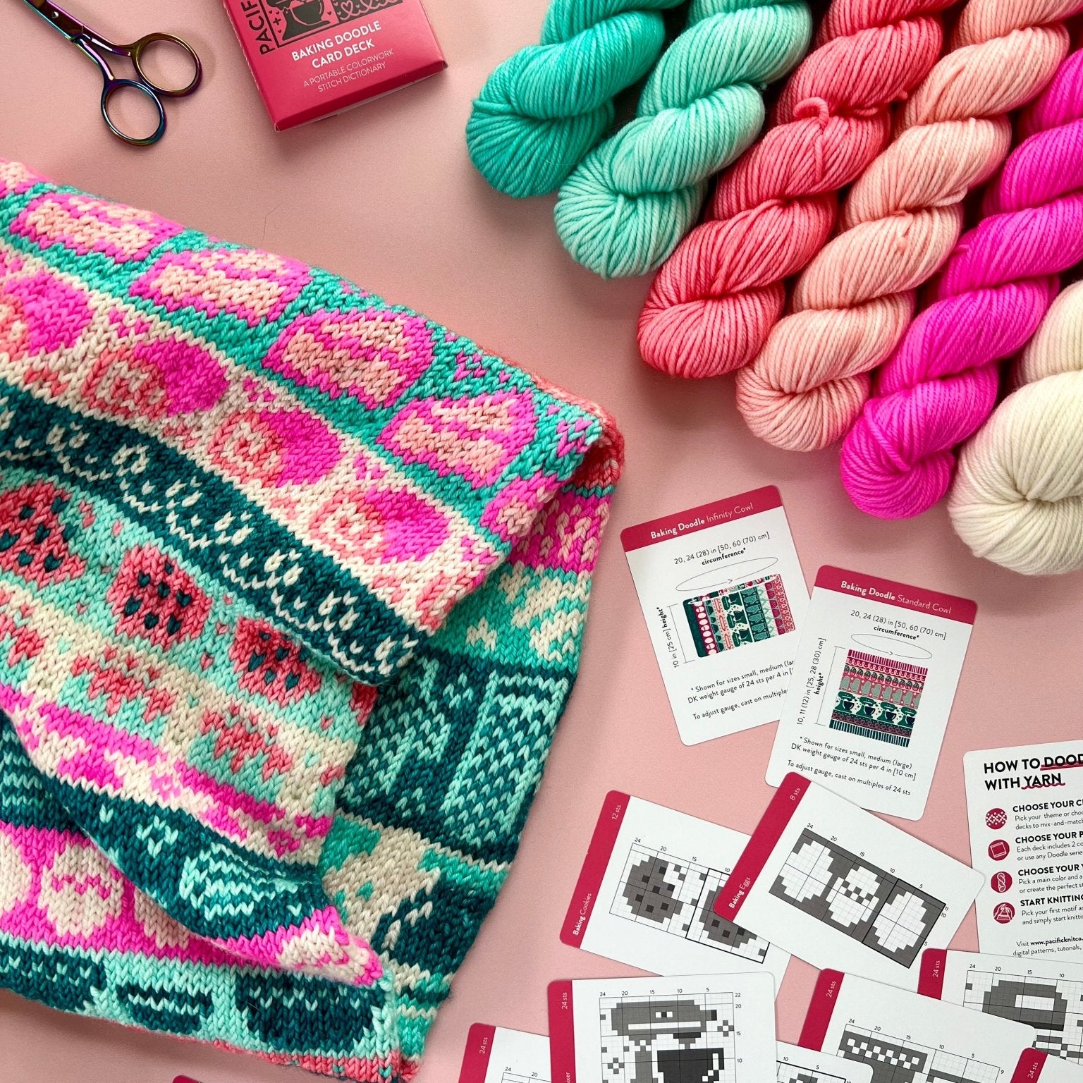 Baking Doodle Deck: Knitting Chart & Stitch Dictionary cards - Yarn Love Knitting Pattern