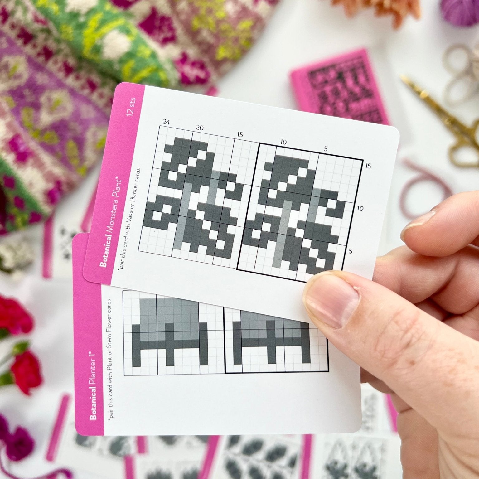 Botanical Doodle Deck: Knitting Chart & Stitch Dictionary Cards - Yarn Love Knitting Pattern
