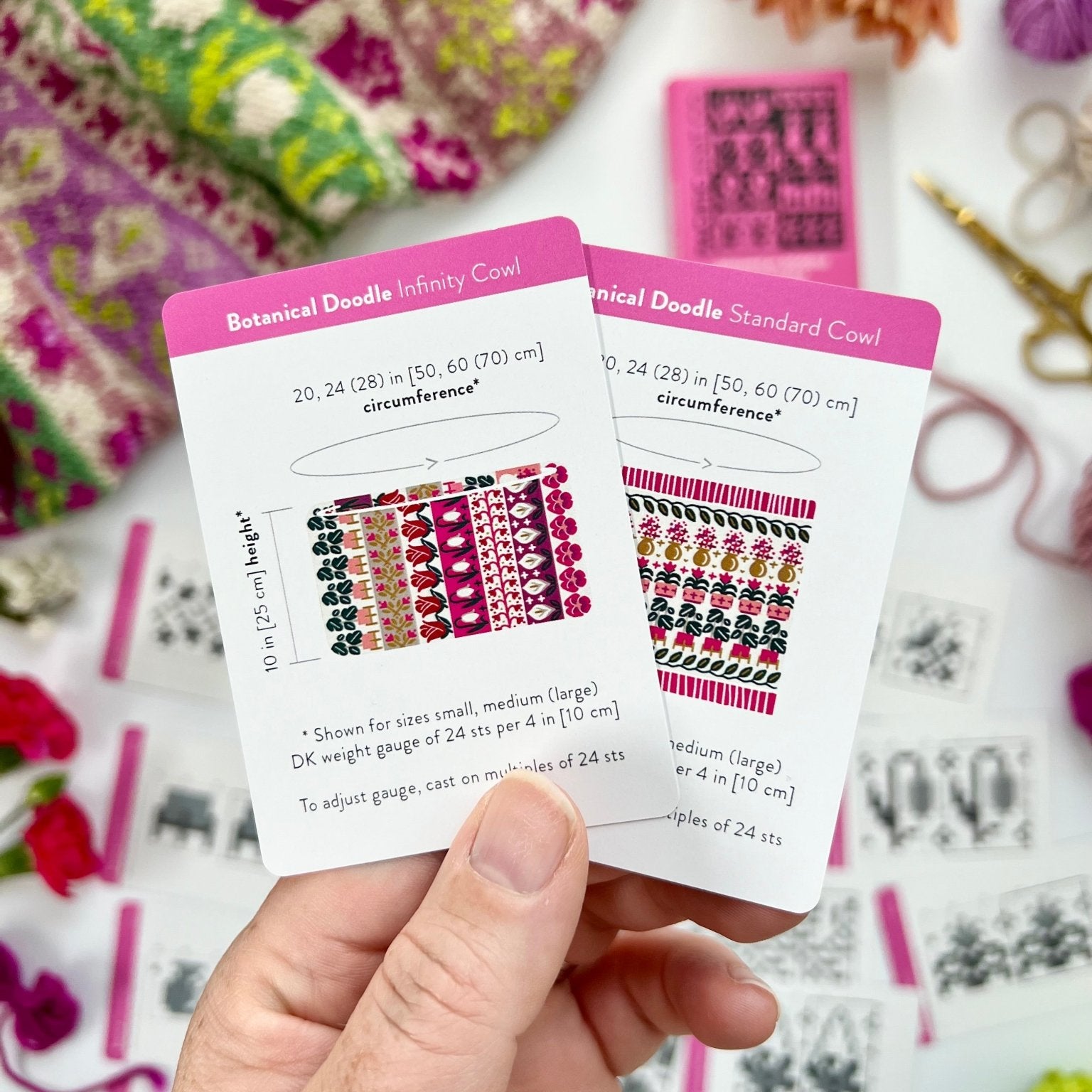Botanical Doodle Deck: Knitting Chart & Stitch Dictionary Cards - Yarn Love Knitting Pattern