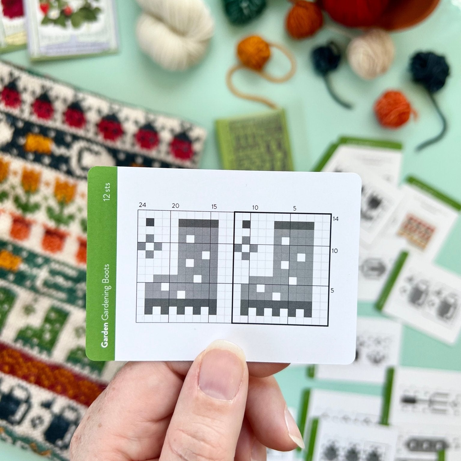 Garden Doodle Deck: Knitting Chart & Stitch Dictionary cards - Yarn Love Knitting Pattern