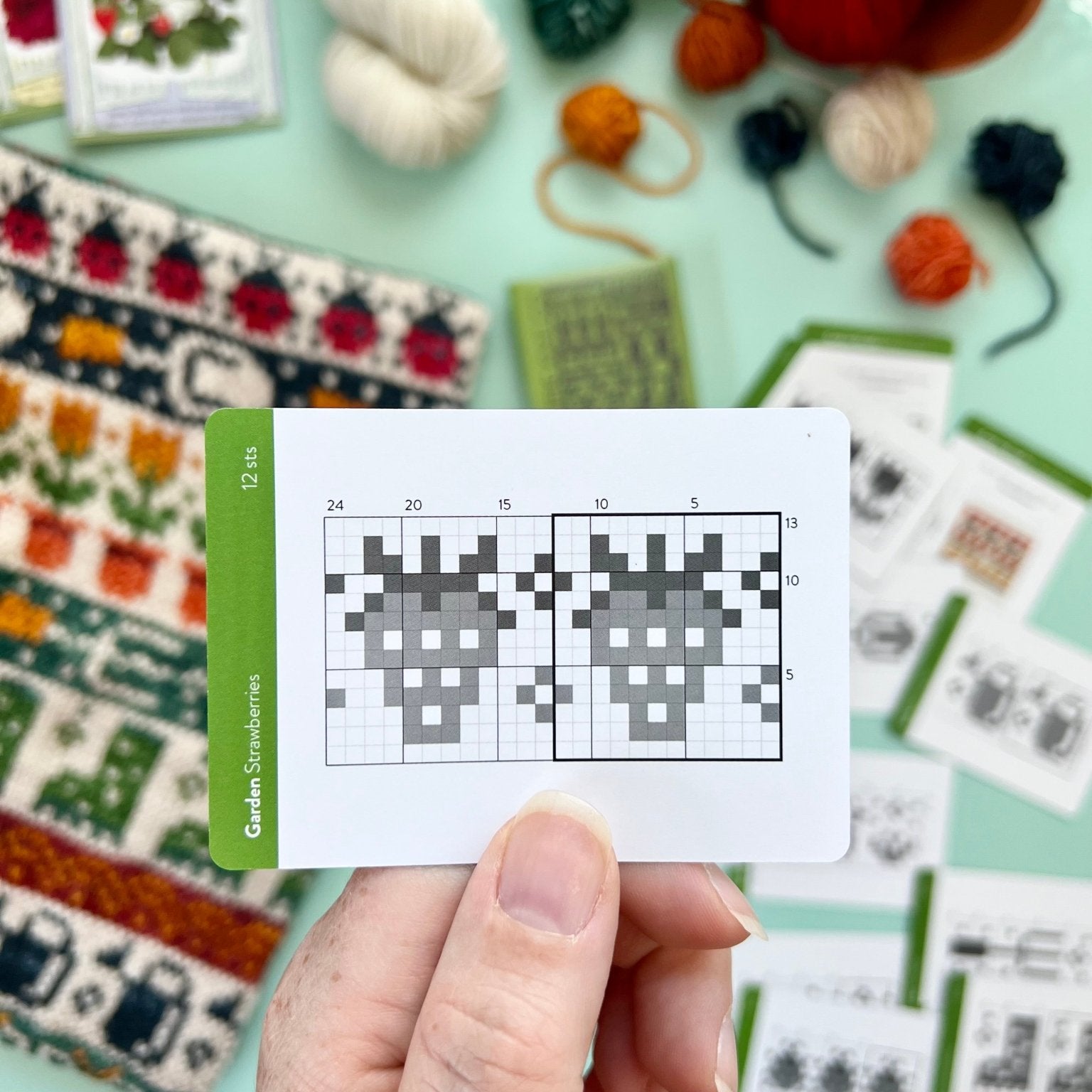 Garden Doodle Deck: Knitting Chart & Stitch Dictionary cards - Yarn Love Knitting Pattern