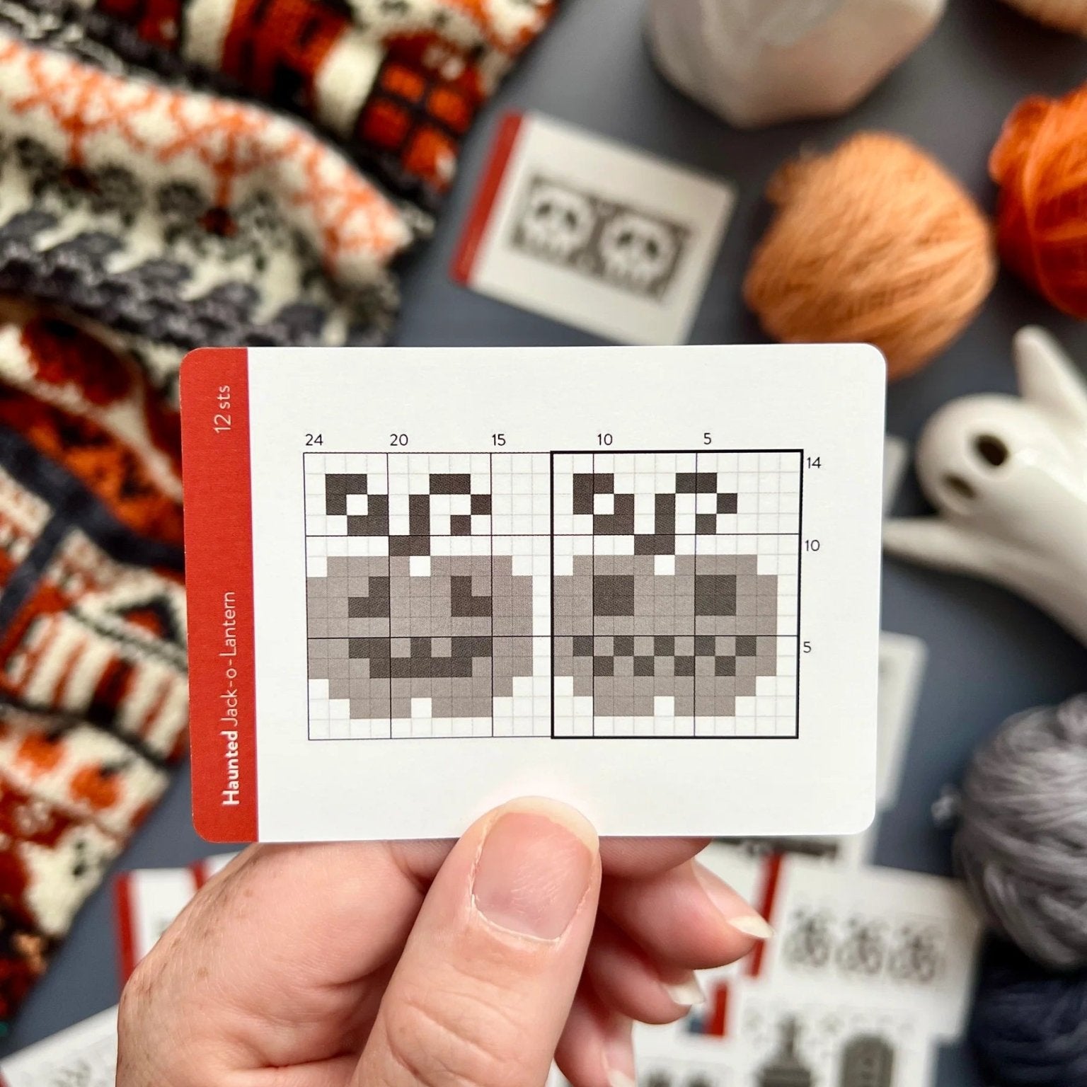 Haunted Doodle Deck: Knitting Chart & Stitch Dictionary cards - Yarn Love Knitting Pattern