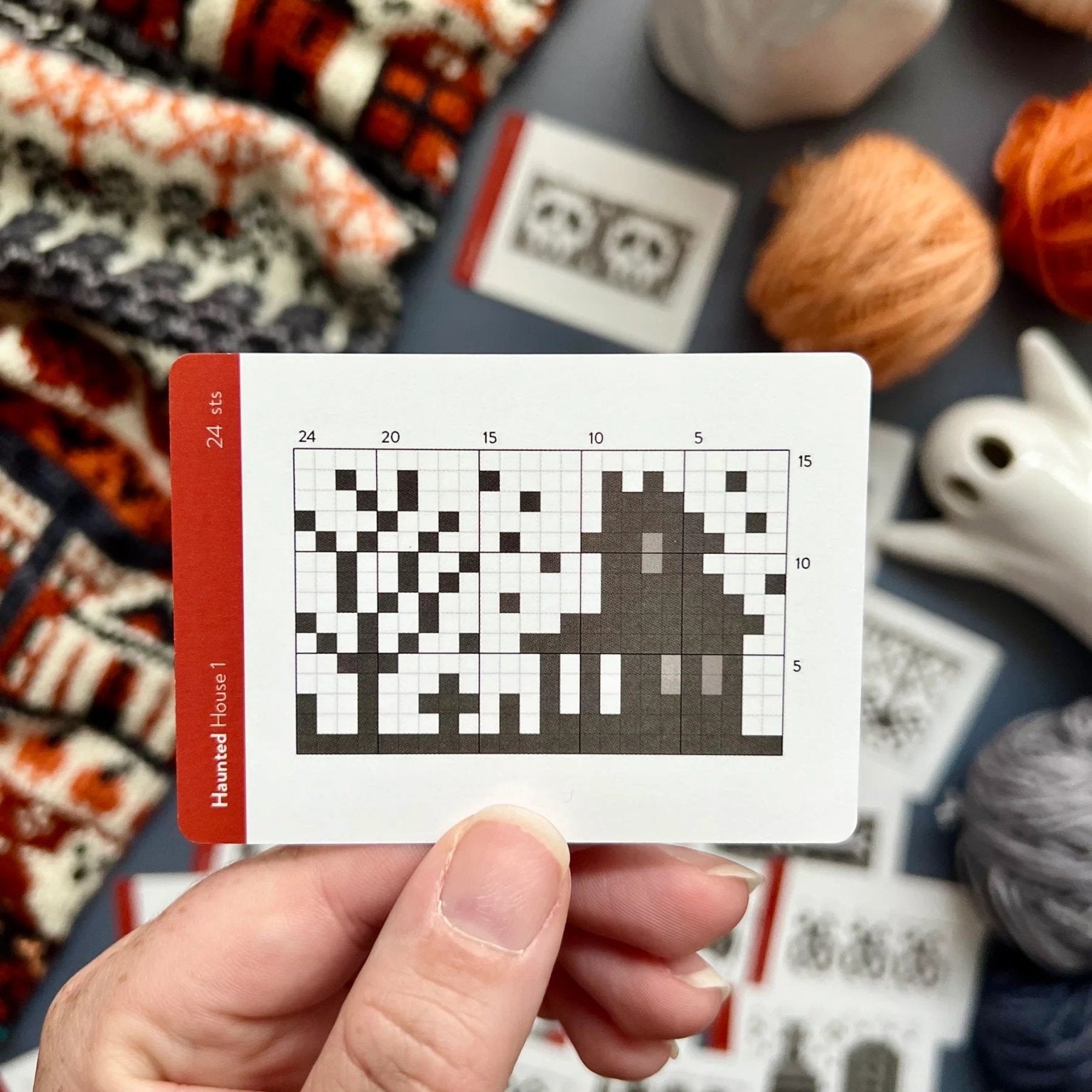 Haunted Doodle Deck: Knitting Chart & Stitch Dictionary cards - Yarn Love Knitting Pattern