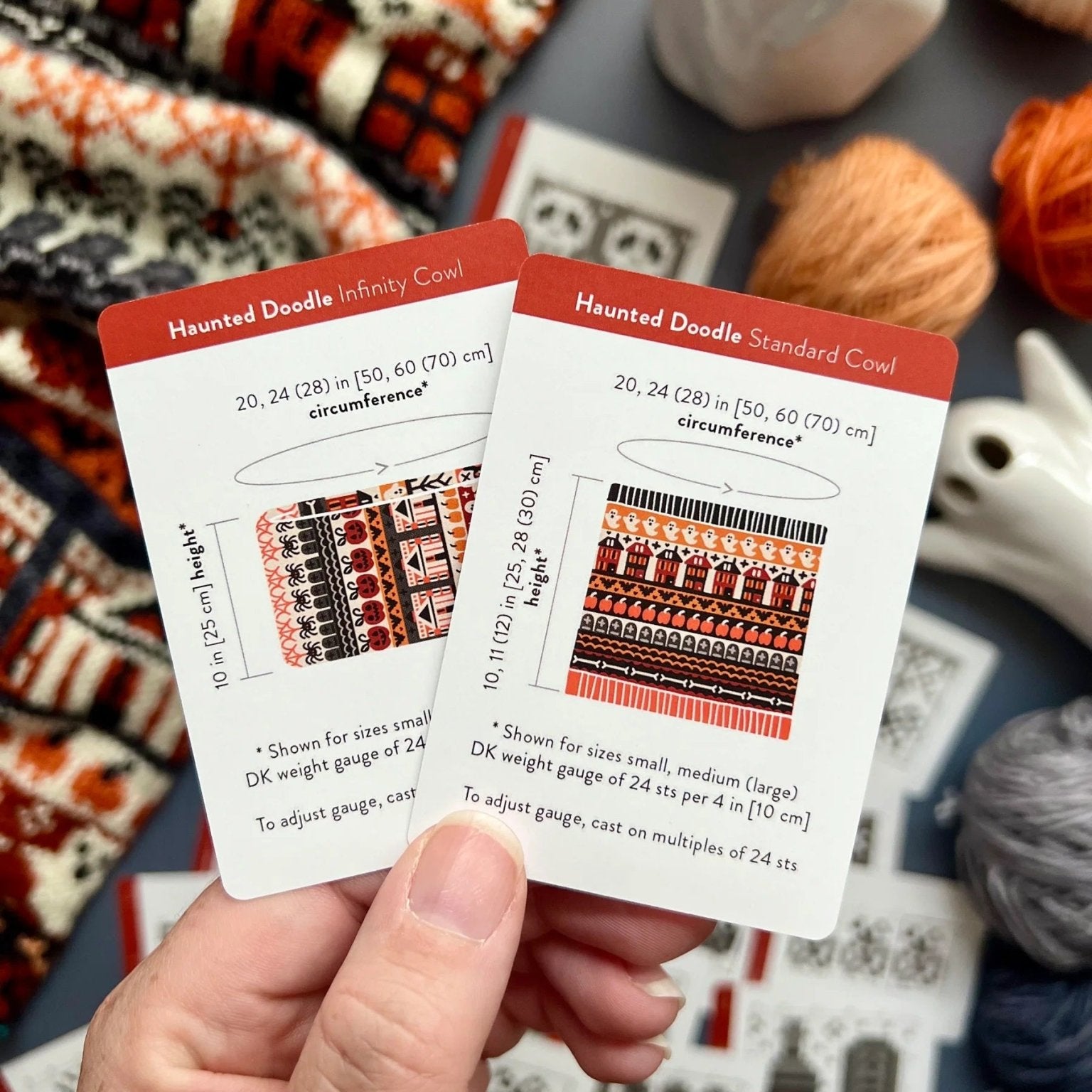 Haunted Doodle Deck: Knitting Chart & Stitch Dictionary cards - Yarn Love Knitting Pattern