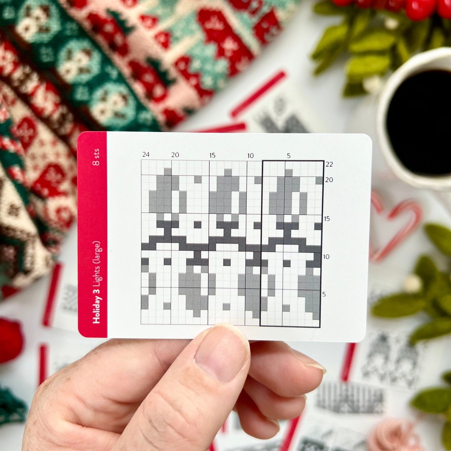 Holiday 3 Doodle Deck: Knitting Chart & Stitch Dictionary cards - Yarn Love Knitting Pattern