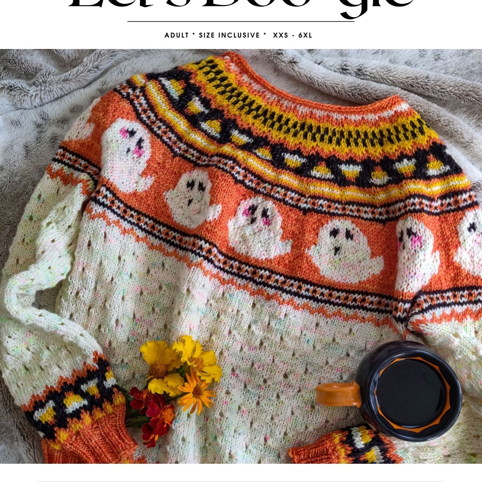 Let's Boo - gie Adult Sweater Pattern - Yarn Love Pattern