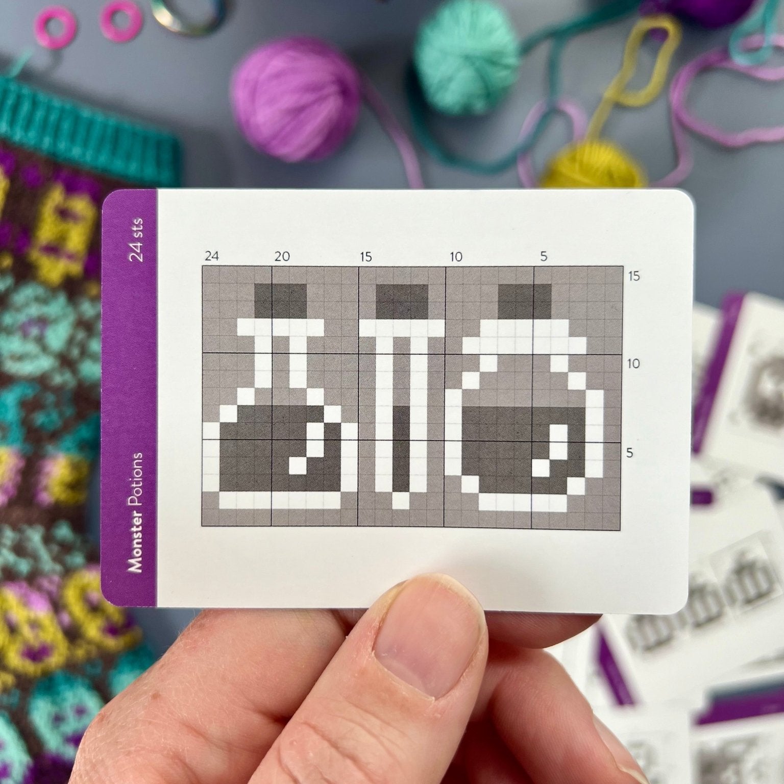 Monster Doodle Deck: Knitting Chart & Stitch Dictionary cards - Yarn Love Knitting Pattern