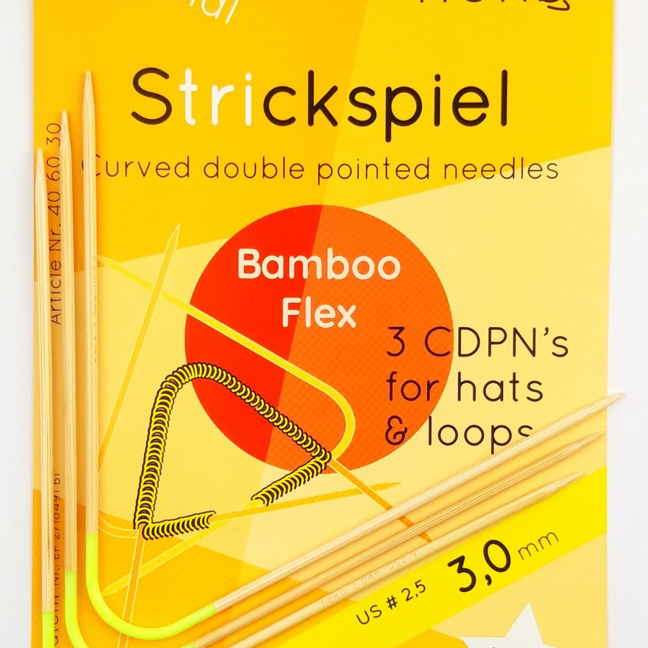 Neko Needles XXL - Curved Bamboo Flex DPNs - Yarn Love needle