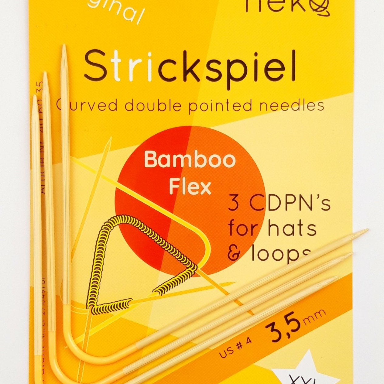 Neko Needles XXL - Curved Bamboo Flex DPNs - Yarn Love needle