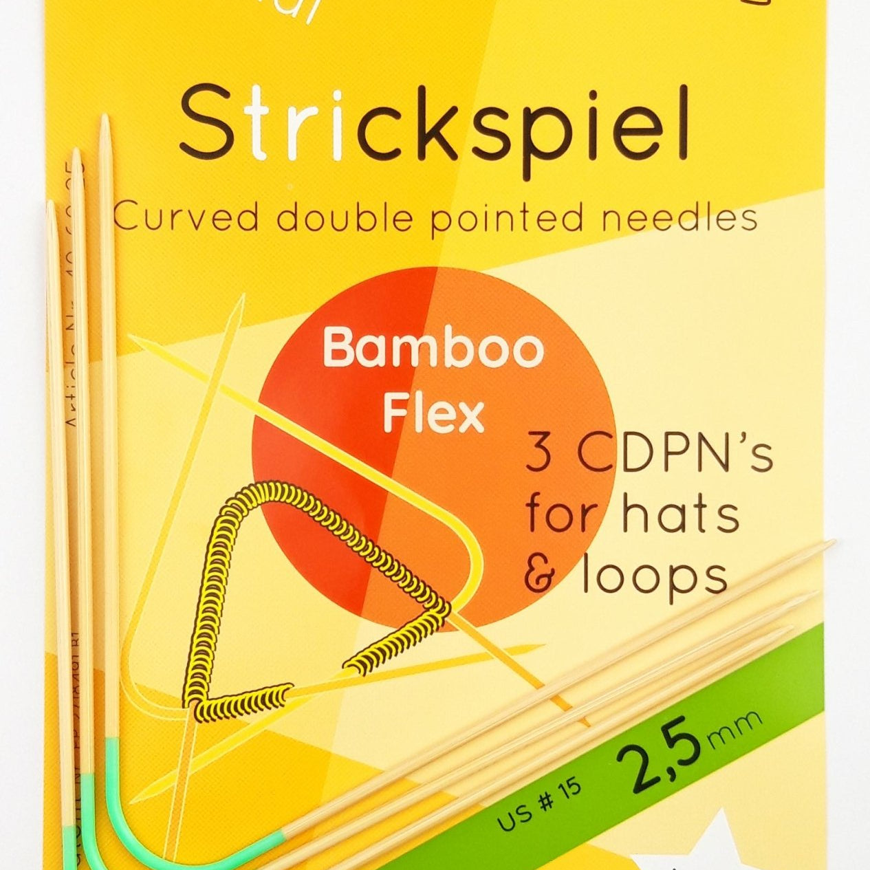 Neko Needles XXL - Curved Bamboo Flex DPNs - Yarn Love needle