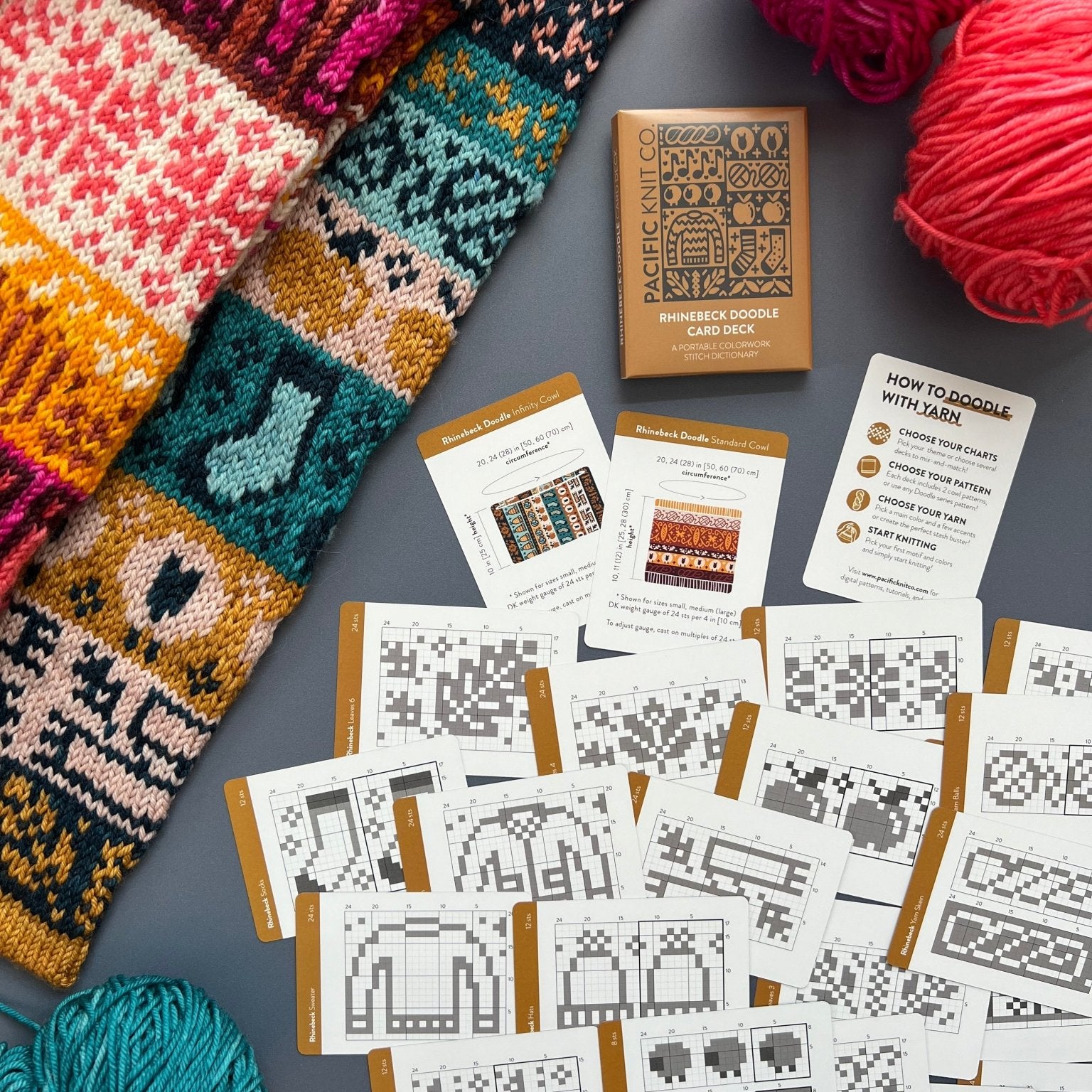 Rhinebeck Doodle Deck: Knitting Chart & Stitch Dictionary cards - Yarn Love Knitting Pattern