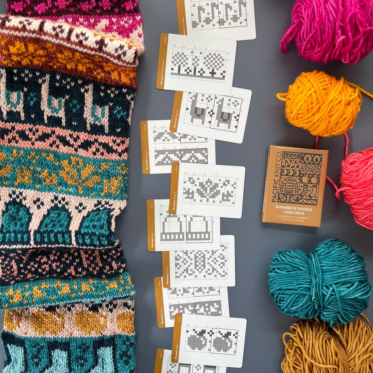 Rhinebeck Doodle Deck: Knitting Chart & Stitch Dictionary cards - Yarn Love Knitting Pattern