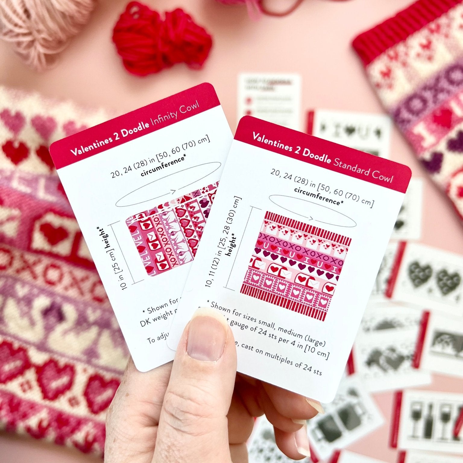 Valentine 2 Doodle Deck: Knitting Chart & Stitch Dictionary Cards - Yarn Love Knitting Pattern