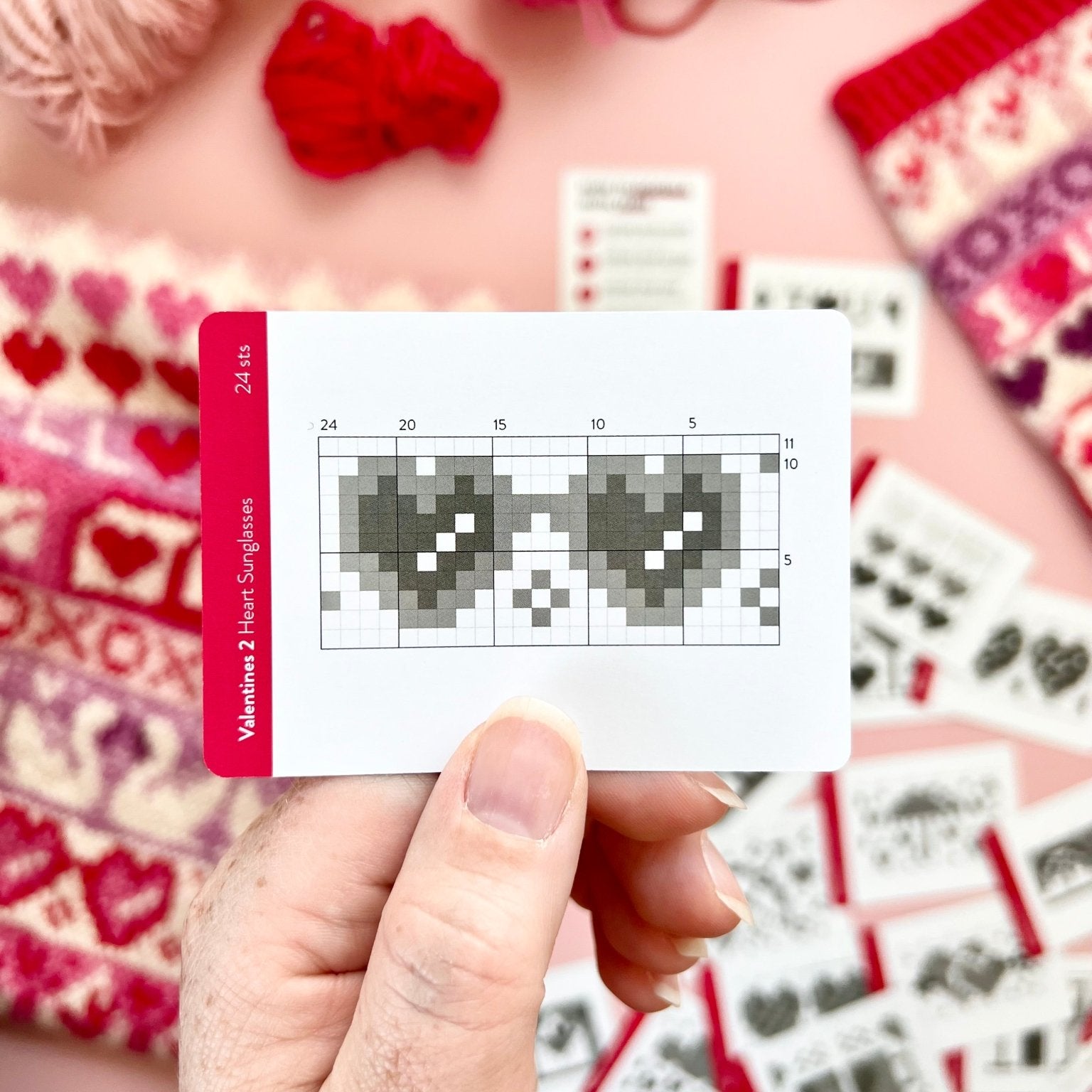 Valentine 2 Doodle Deck: Knitting Chart & Stitch Dictionary Cards - Yarn Love Knitting Pattern
