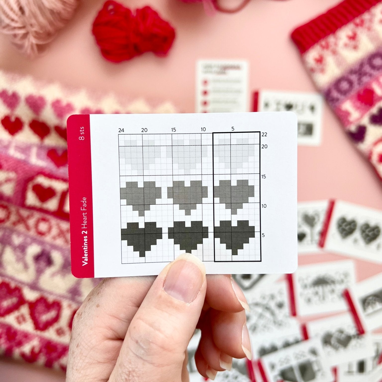 Valentine 2 Doodle Deck: Knitting Chart & Stitch Dictionary Cards - Yarn Love Knitting Pattern