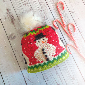 Knit the perfect Mr. Frosty snowman hat