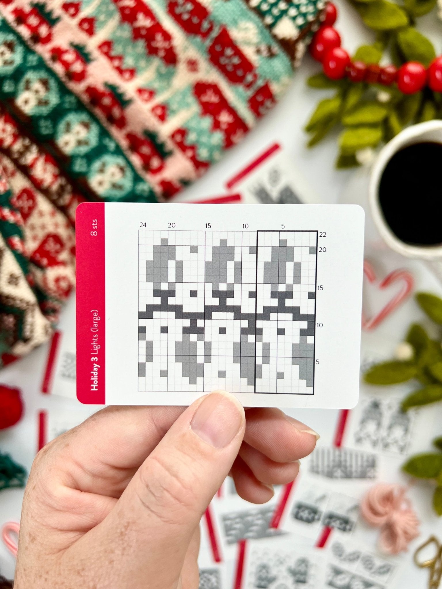 Holiday 3 Doodle Deck: Knitting Chart & Stitch Dictionary cards - Yarn Love Knitting Pattern